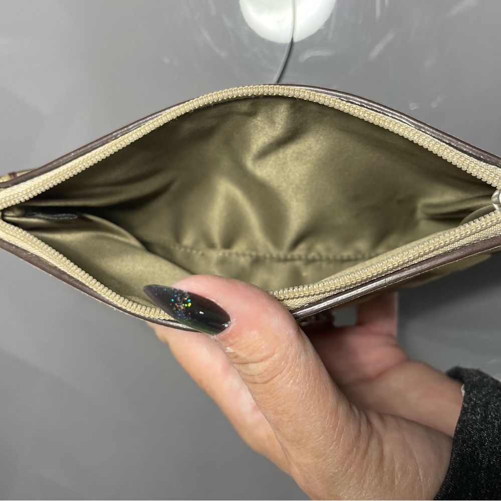 Coach Tan and Gold Signature Wristlet with Embellishments - Picture 9 of 10